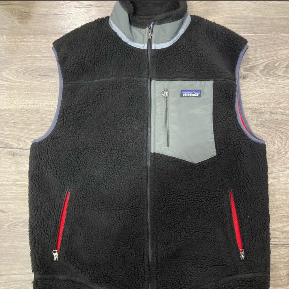 Patagonia mens retro x vest black grey